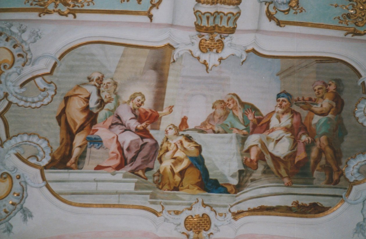 Freskó a hajó hajójában alkotó: Johann Baptist Zimmermann