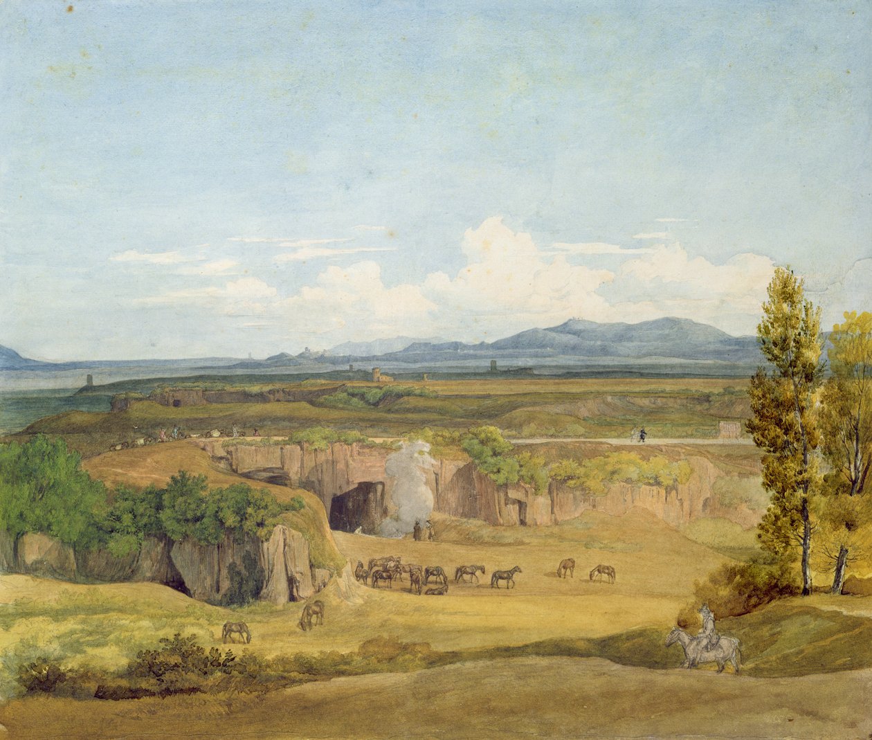 Kilátás a római Campagna-ra alkotó: Johann Christoph Erhard