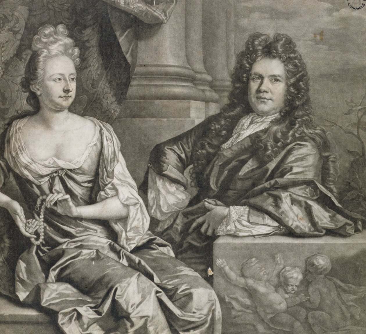 Mr és Mrs Gibbons, metszett John Smith (mezzotint metszet) alkotó: Johann Closterman