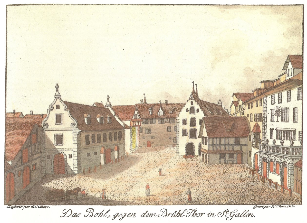 A Bohl, a St. Gallen-i Brühl-Thor ellen alkotó: Johann Conrad Mayr