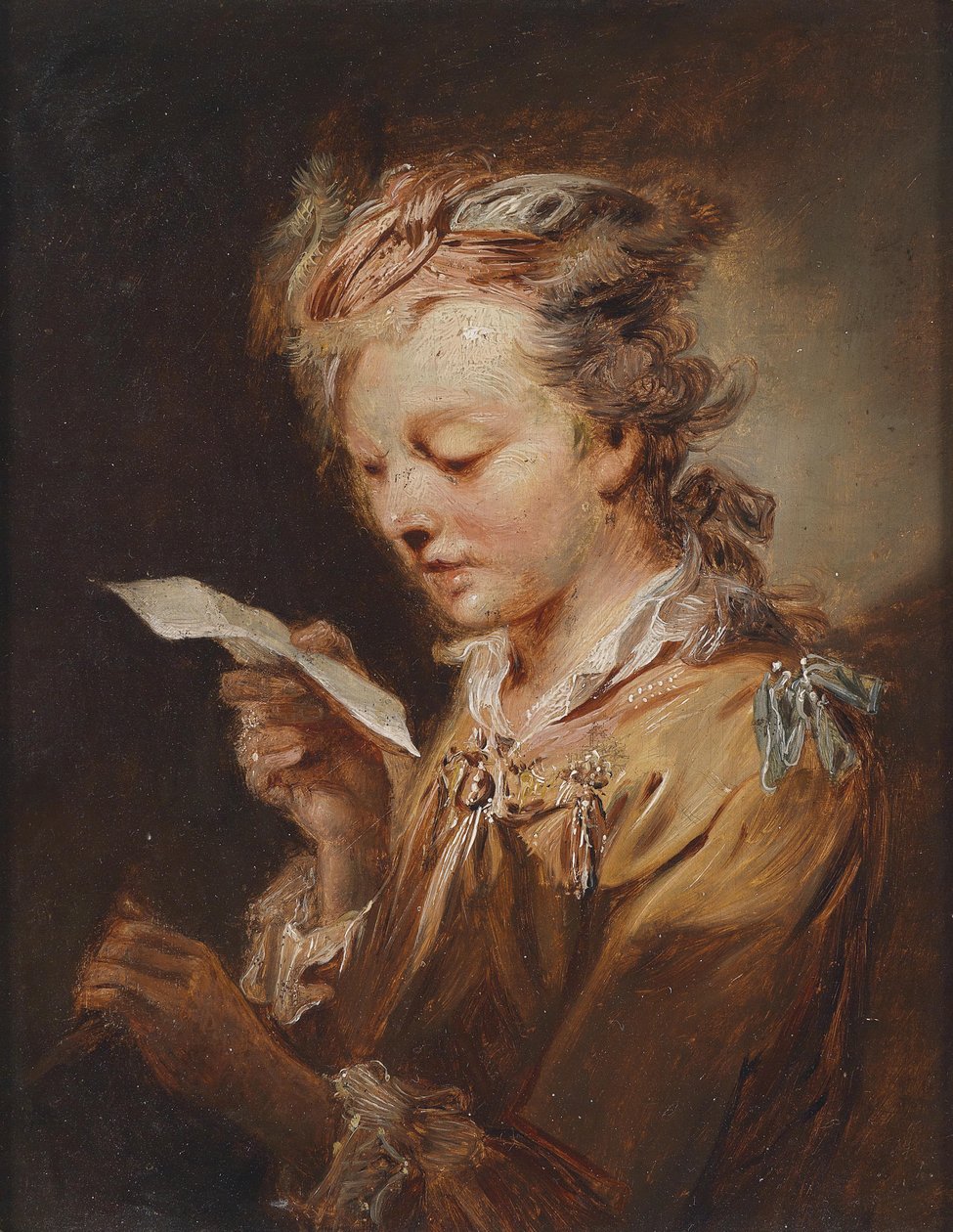 Egy olvasó fiatalember portréja alkotó: Johann Conrad Seekatz