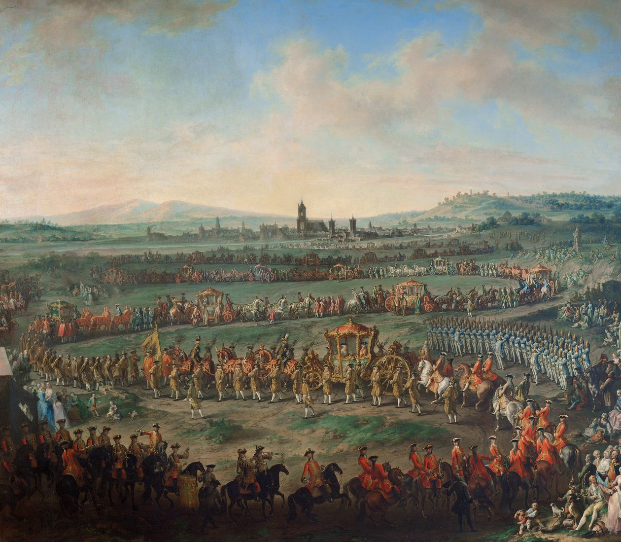 I. Ferenc István császár és fia, József (II.) Belépése Frankfurtba 1764. március 29 -én alkotó: Johann Dallinger von Dalling