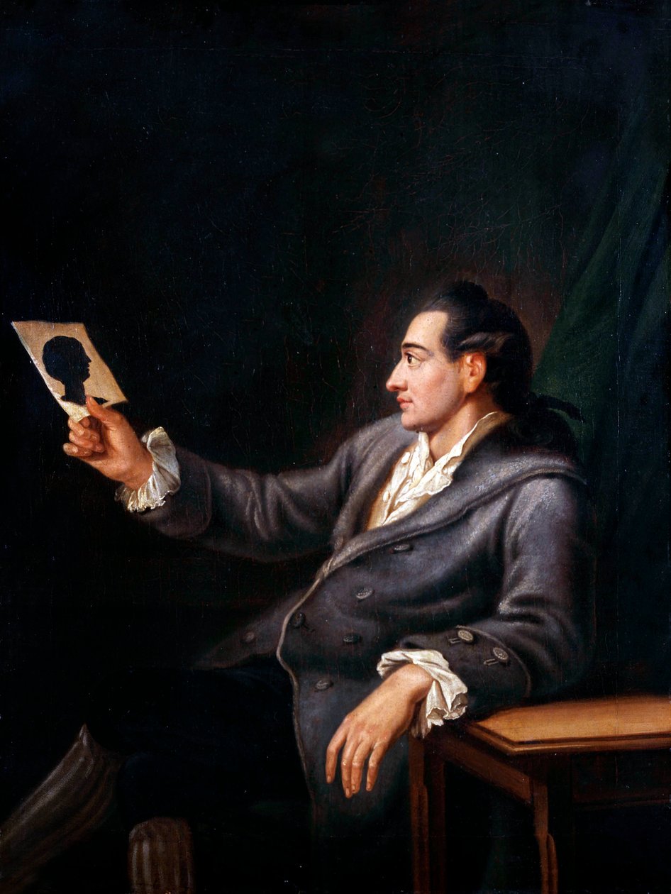 Johann Wolfgang Von Goethe sziluettet néz, G. M. Kraus festményének másolata, 1778 körül alkotó: Johann Ehrenfried Schumann