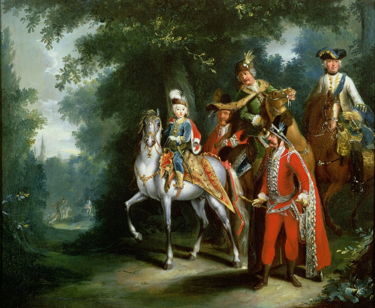 II. József, Németország császára (1741-90) 6 évesen tanult lovagolni, 1748 alkotó: Johann Elias Ridinger or Riedinger