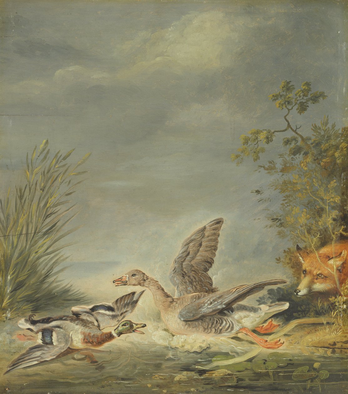 Róka és vízimadarak alkotó: Johann Friedrich August Tischbein