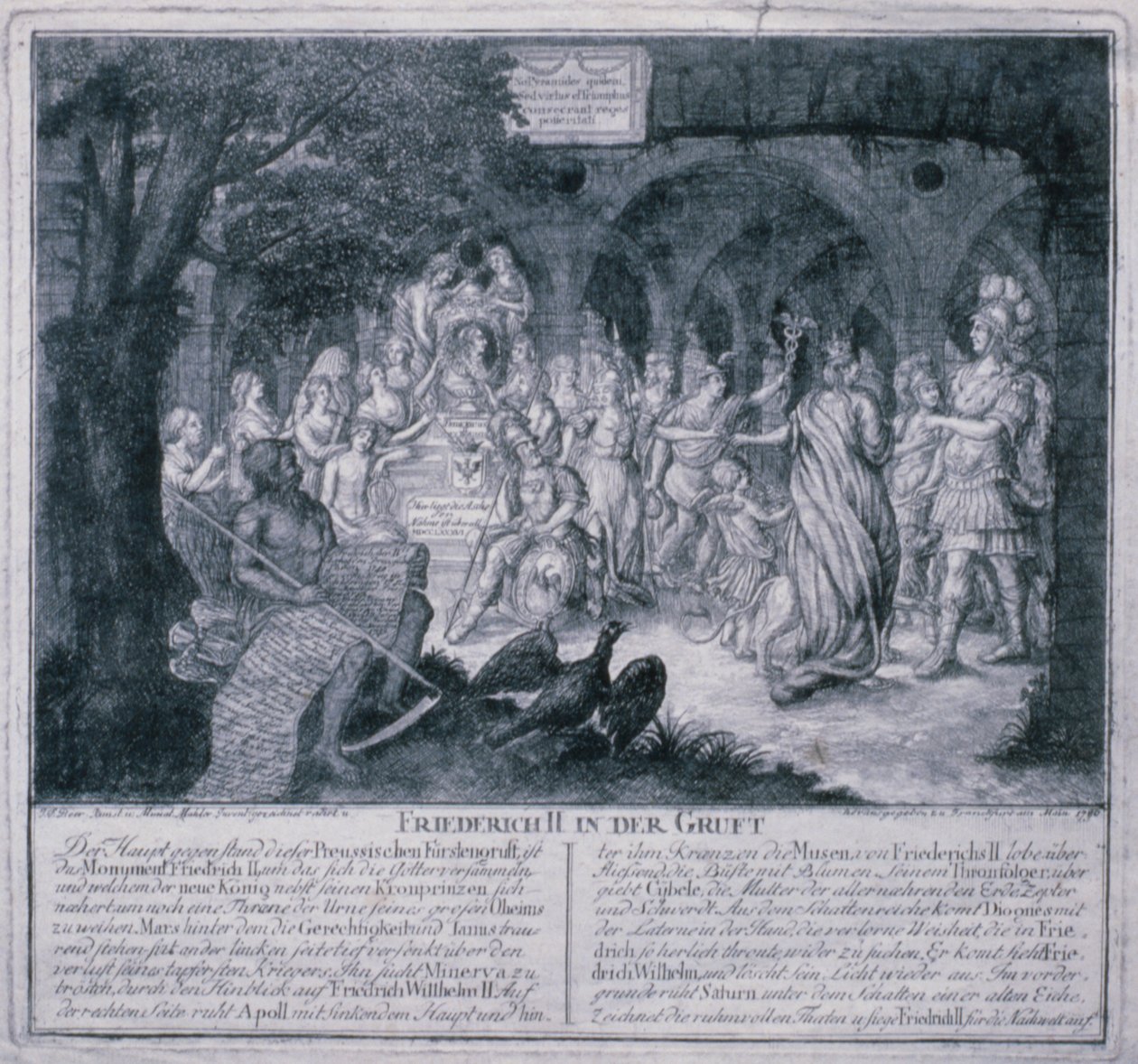 II. Frigyes a kriptában, 1786 alkotó: Johann Friedrich Beer