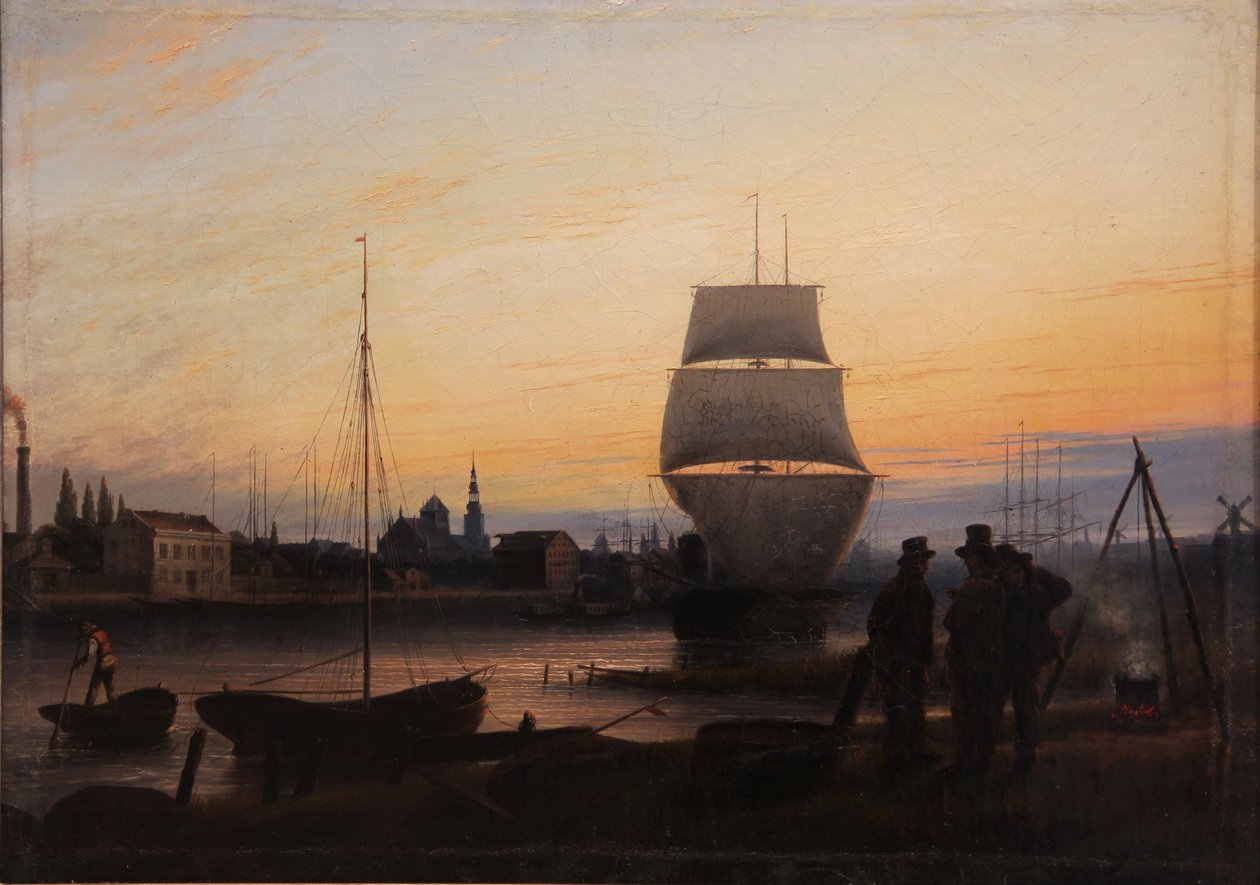 Greifswald kikötője alkotó: Johann Friedrich Boeck