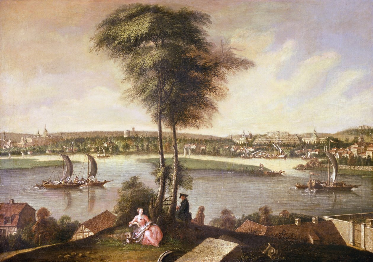 Kilátás a Sanssouci parkra Brauhausbergből, 1772 alkotó: Johann Friedrich Meyer