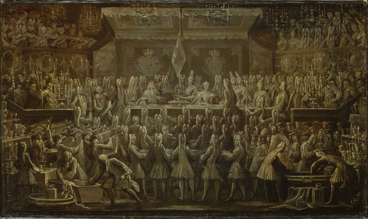 Porosz koronázási vacsora I. Frigyes tiszteletére, 1701 alkotó: Johann Friedrich Wentzel