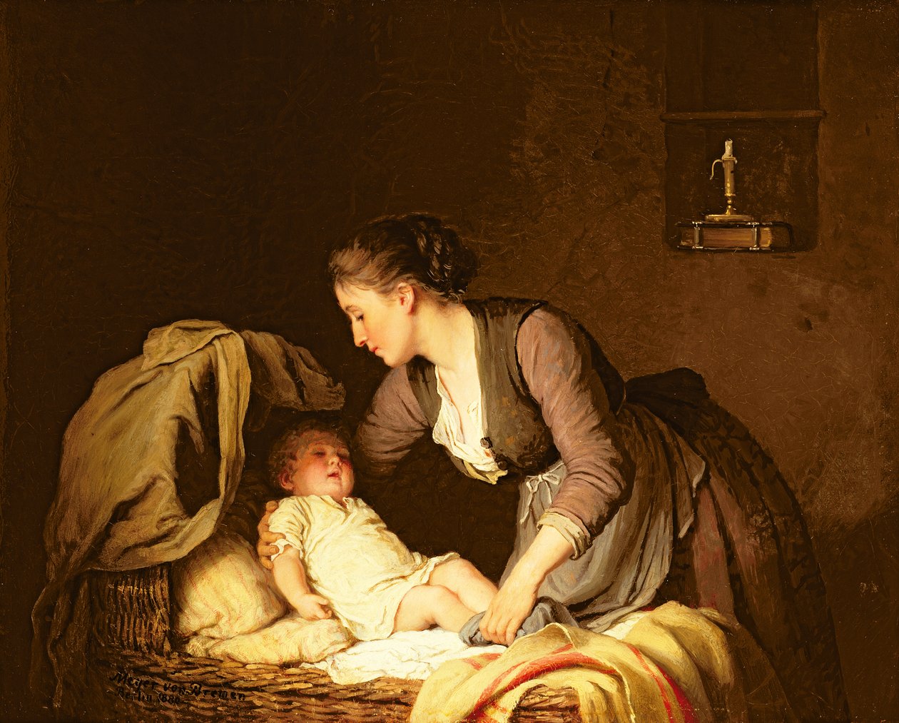 A baba levetkőzése, 1880 alkotó: Johann Georg Meyer von Bremen