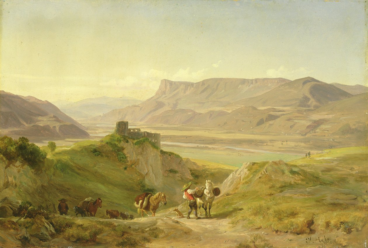 Brunnenburg várának romjai az Etschtal-völgyben, 1838 alkotó: Johann Georg Paul Mohr