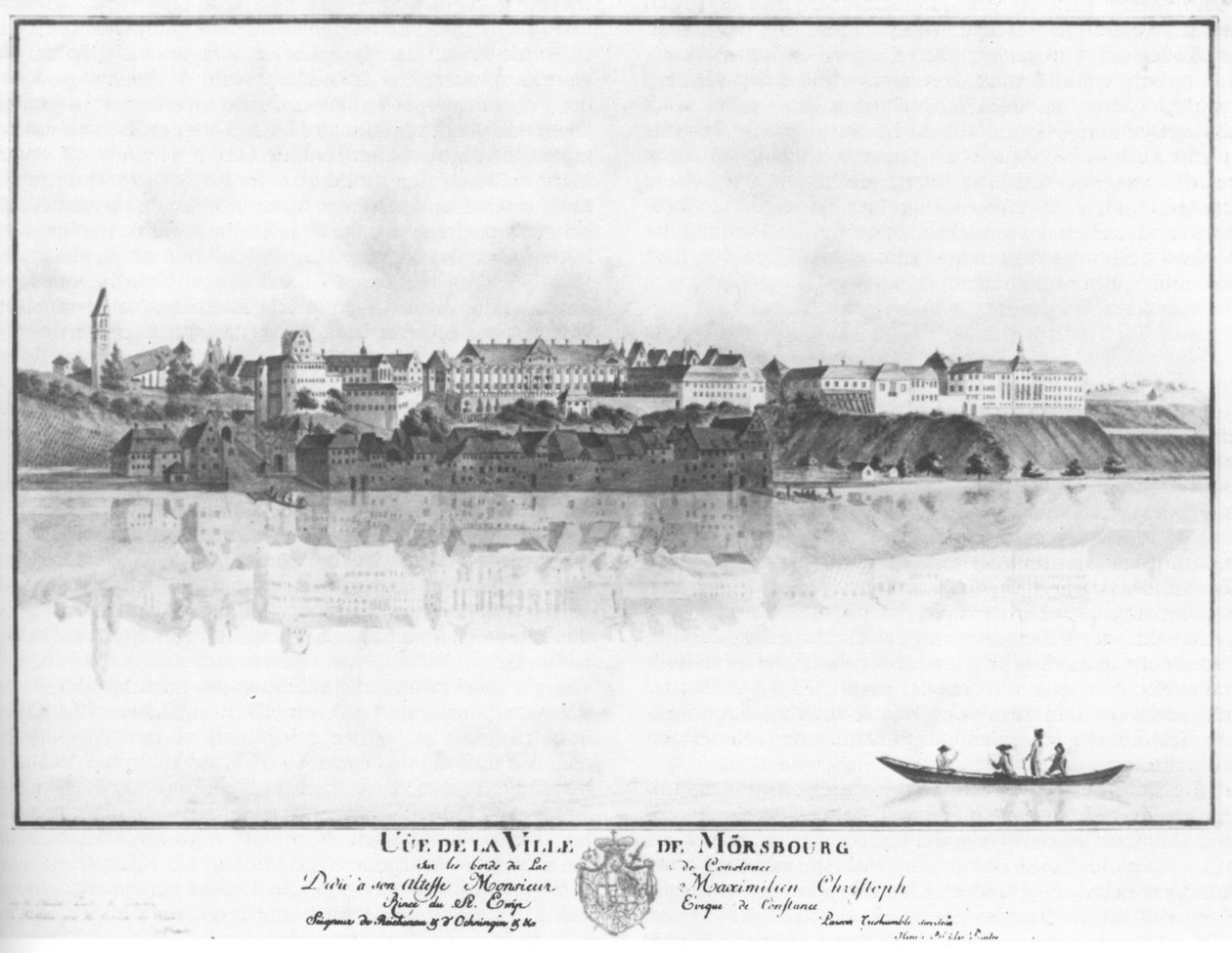 Kilátás a tóról Meersburg városára. alkotó: Johann Heinrich Bleuler