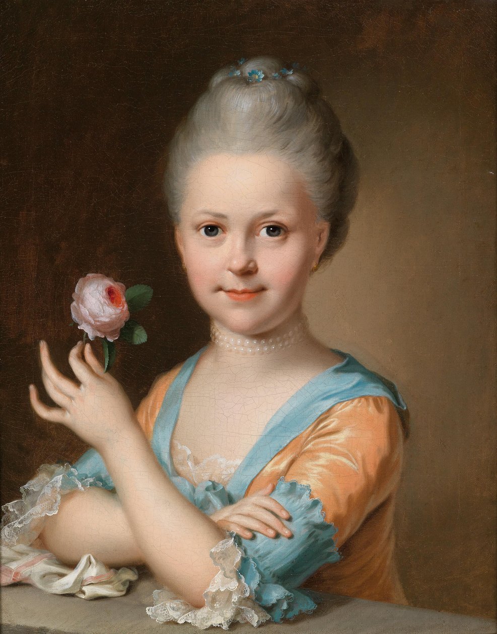 Egy fiatal lány portréja rózsával alkotó: Johann Heinrich Tischbein