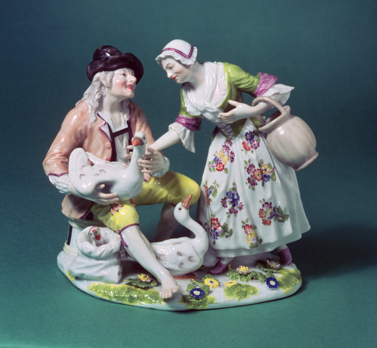 Baromfiárus meisseni figurája, 1750 körül (porcelán) alkotó: Johann Joachim Kaendler