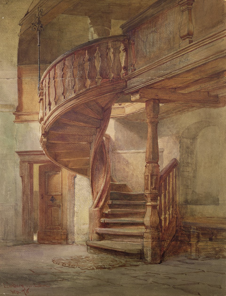 Csigalépcső. Limburg a Lahnon alkotó: Johann Martin Gensler
