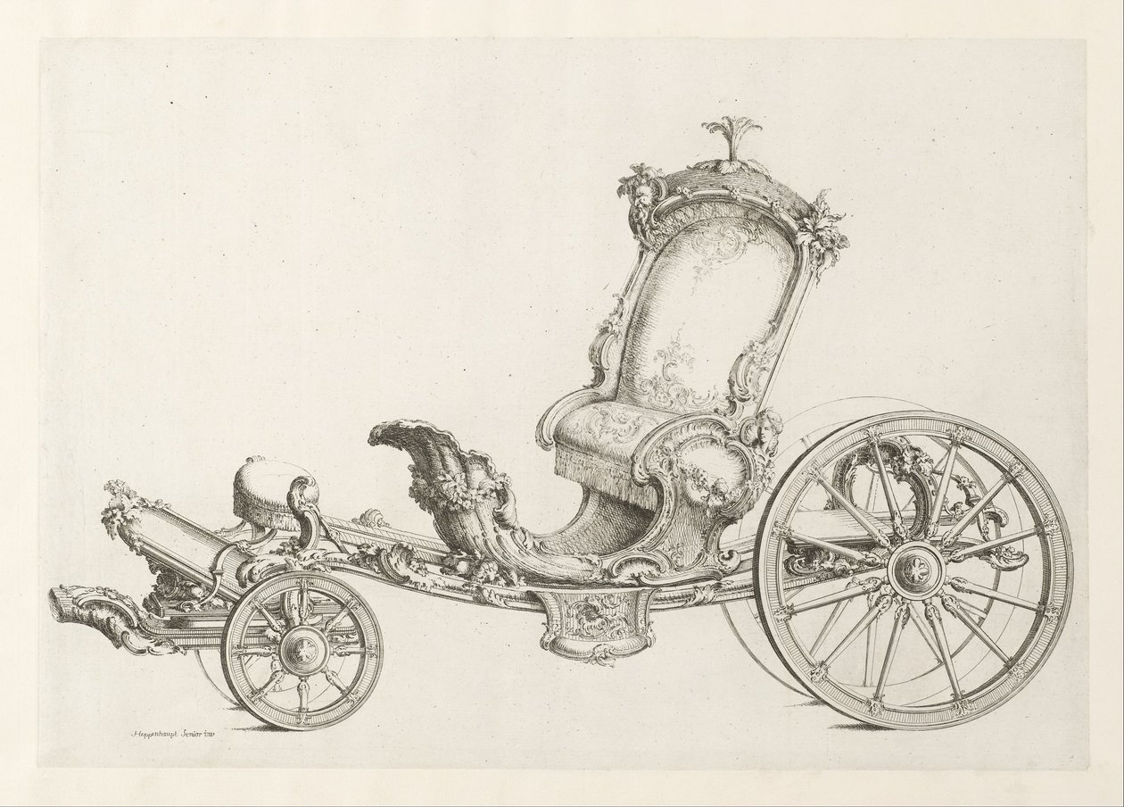 Kabriolet tervezése alkotó: Johann Michael Hoppenhaupt