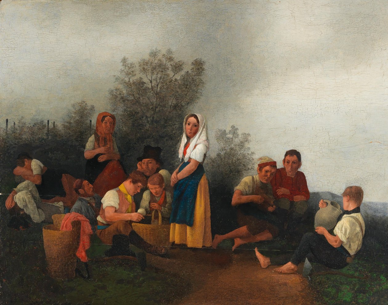 Schreiber család a szőlőben alkotó: Johann Michael Neder