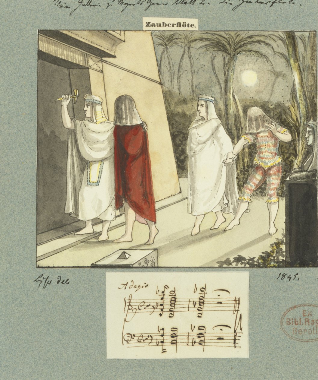 Illusztráció Mozart „A varázsfuvola” című művéhez, 1845 alkotó: Johann Peter Lyser