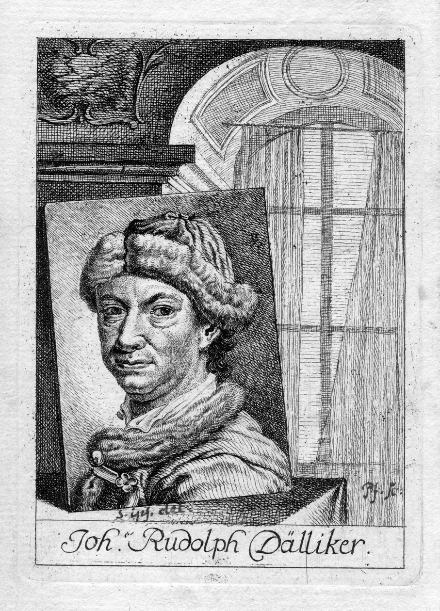 vésett önarckép alkotó: Johann Rudolf Dälliker