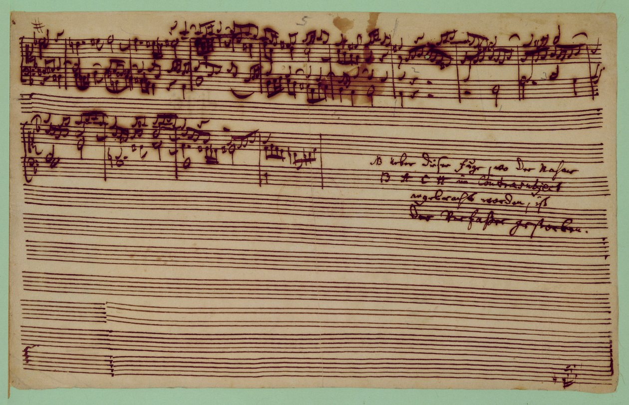 A fúga művészete utolsó oldala, 1740-es évek (toll és tinta papíron) alkotó: Johann Sebastian Bach