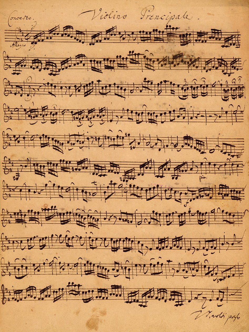 The Brandenburger Concertos, No.5 D-Dur, 1721 (toll és tinta papíron) (lásd még: 308416) alkotó: Johann Sebastian Bach