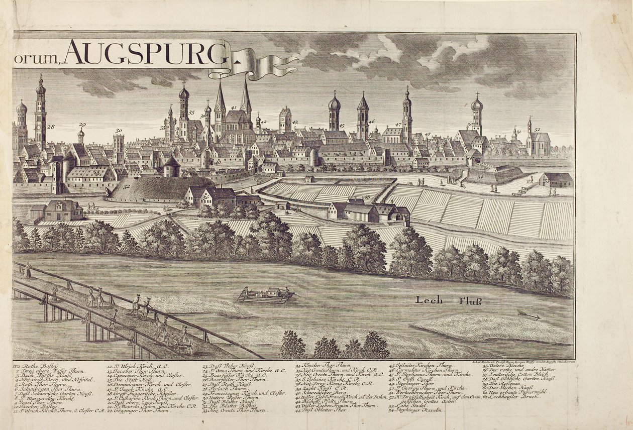 Augsburg panoráma (lásd még: 273944) alkotó: Johann Thomas Kraus