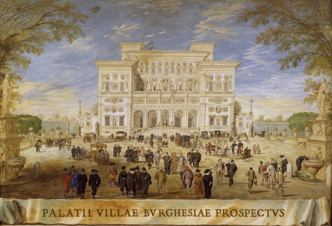 A Villa Borghese kilátása alkotó: Johann Wilhelm Baur