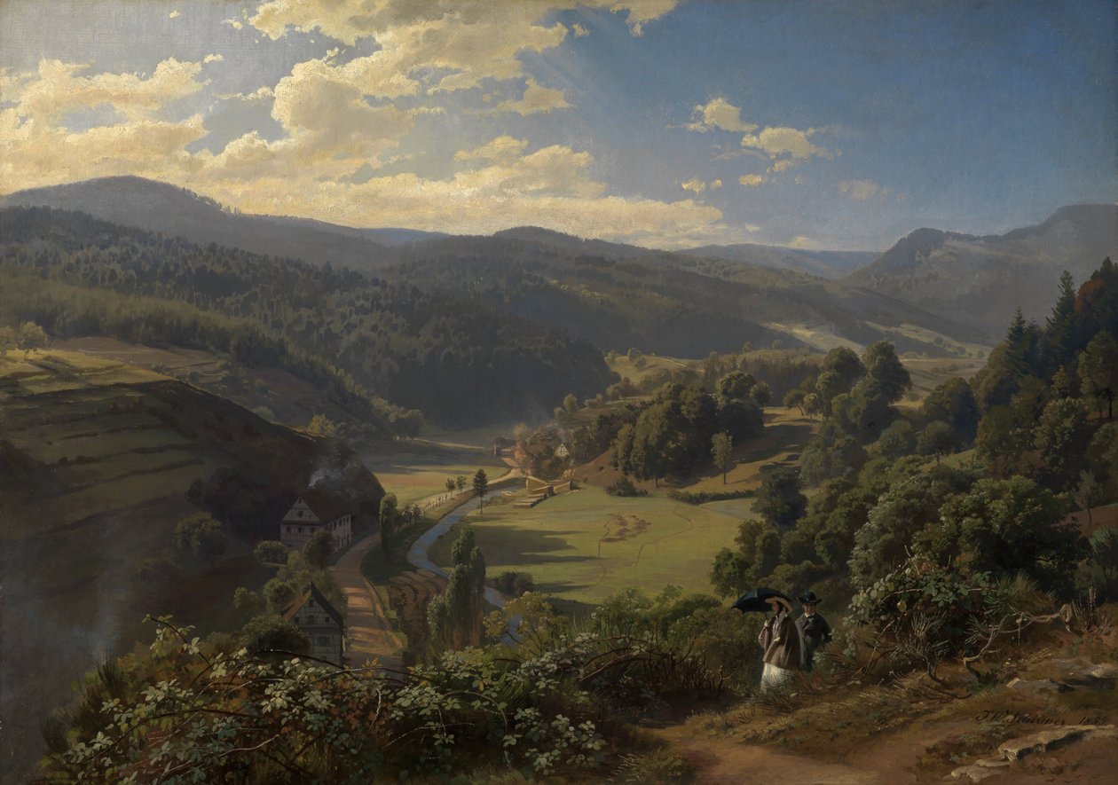 A Geroldsau völgye Baden-Baden közelében alkotó: Johann Wilhelm Schirmer
