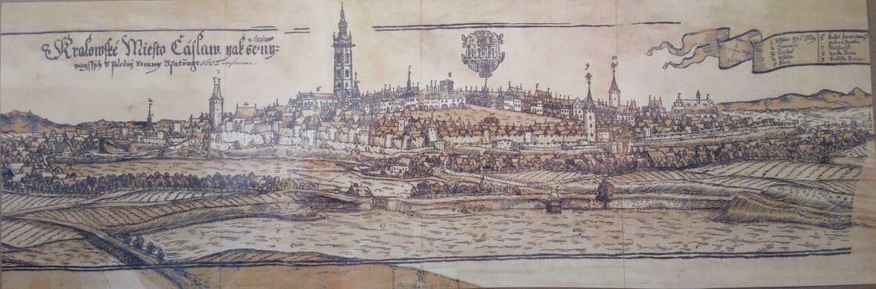 Čáslav látképe 1602-ből alkotó: Johann Willenberger