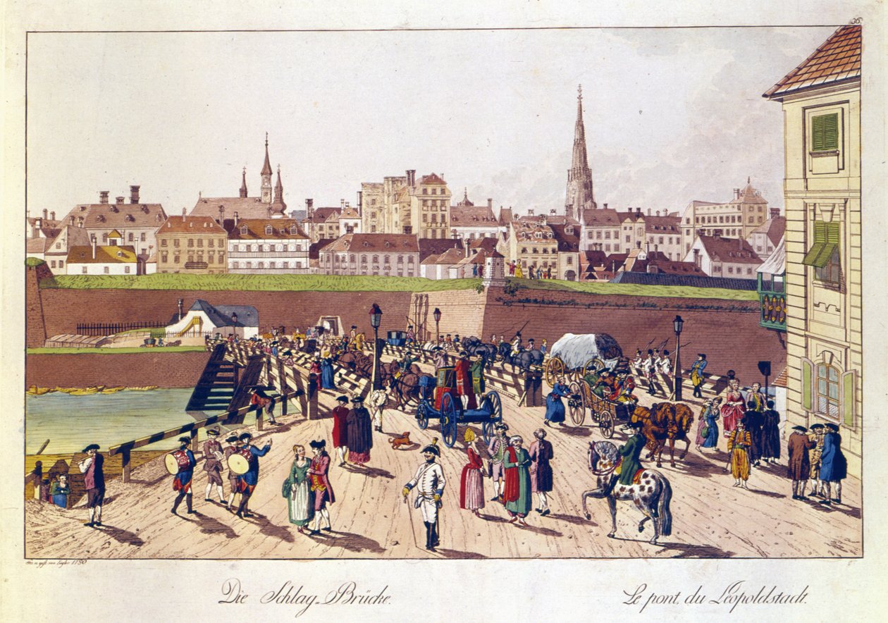 A híd Leopoldstadtban, Bécsben, 1780 alkotó: Johann Ziegler