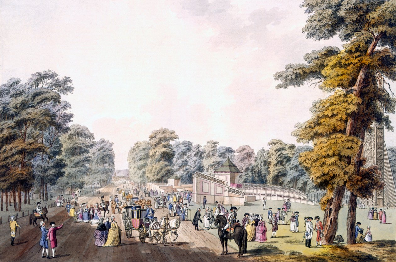 A tűzijáték helye a Práterben, Bécsben, 1792 alkotó: Johann Ziegler
