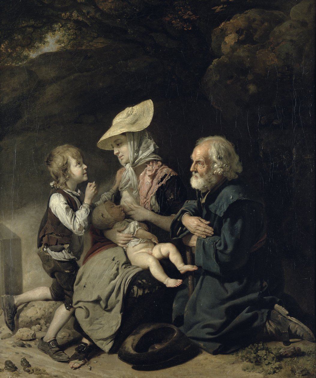 Koldusok a Stanmore felé vezető úton alkotó: Johan Joseph Zoffany