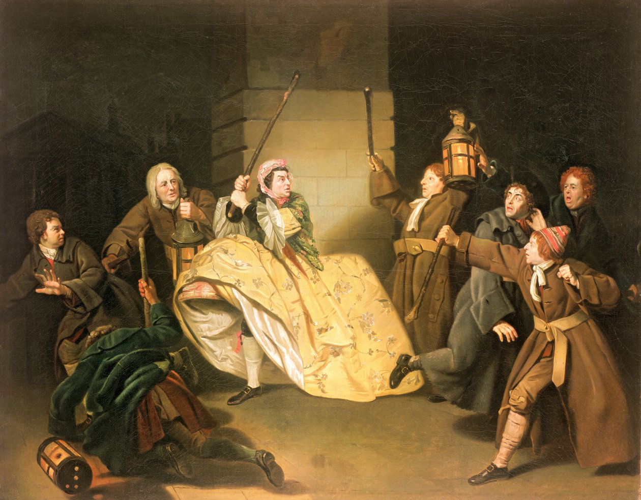 David Garrick, mint Sir John Brute Vanbrugh A provokált felesége című filmjében alkotó: Johan Joseph Zoffany