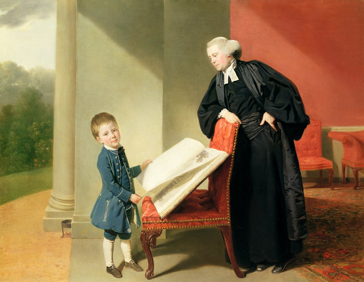 Randall Burroughes tiszteletes és fia, Ellis, 1769 alkotó: Johan Joseph Zoffany