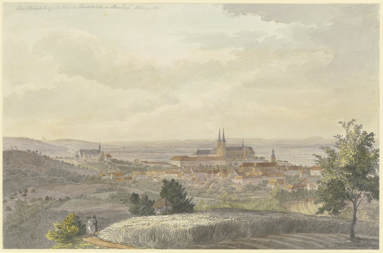 Bamberg látképe dél felől alkotó: Johann Adam Klein