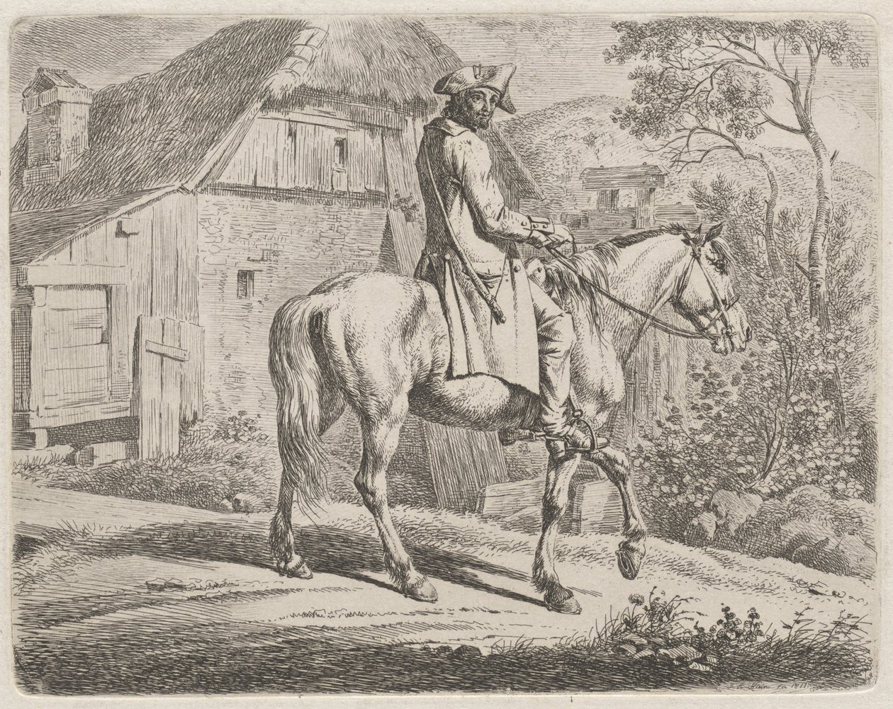 Lóháton utazó marhakereskedő alkotó: Johann Adam Klein