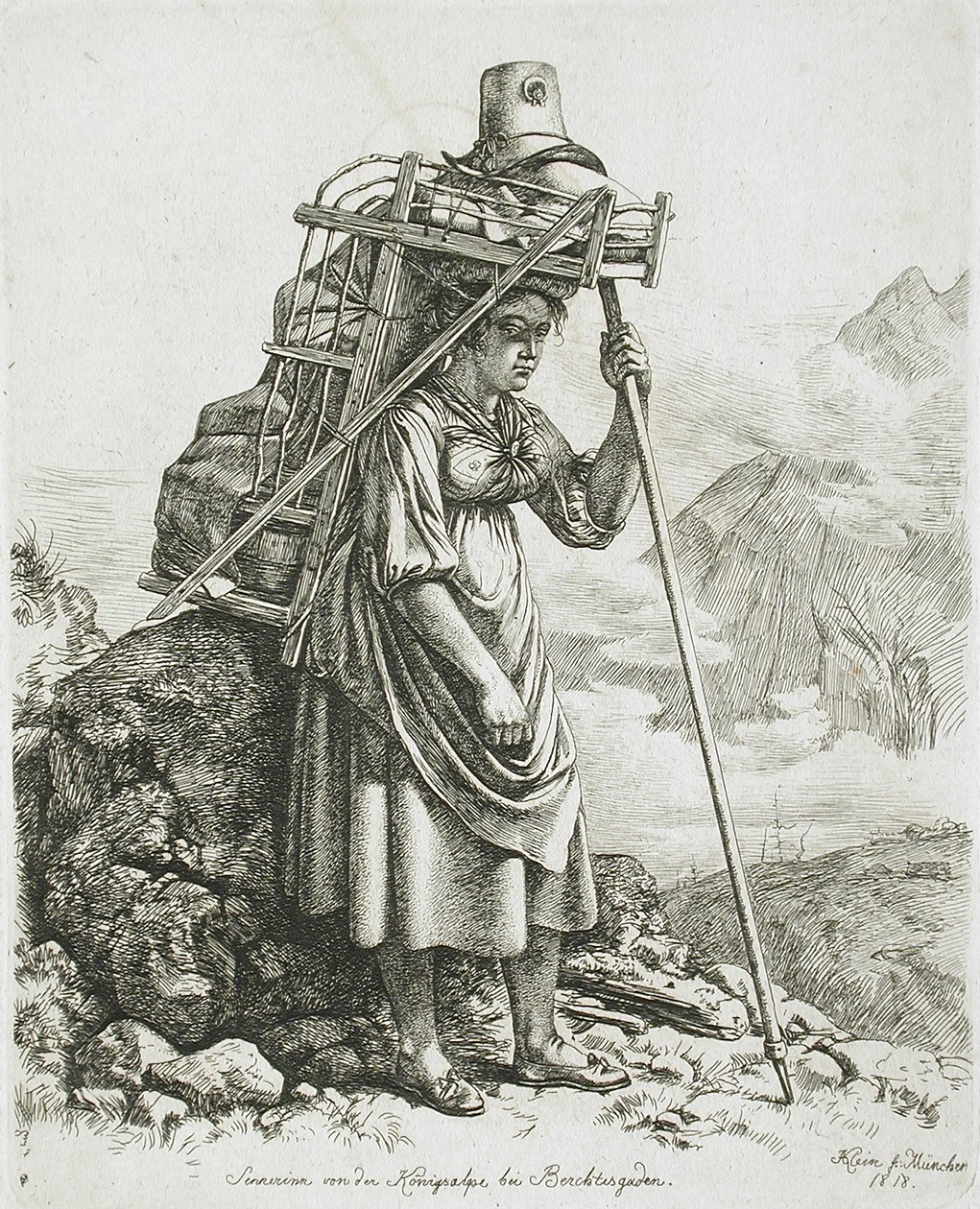 Fejőlány Berchtesgadenből alkotó: Johann Adam Klein