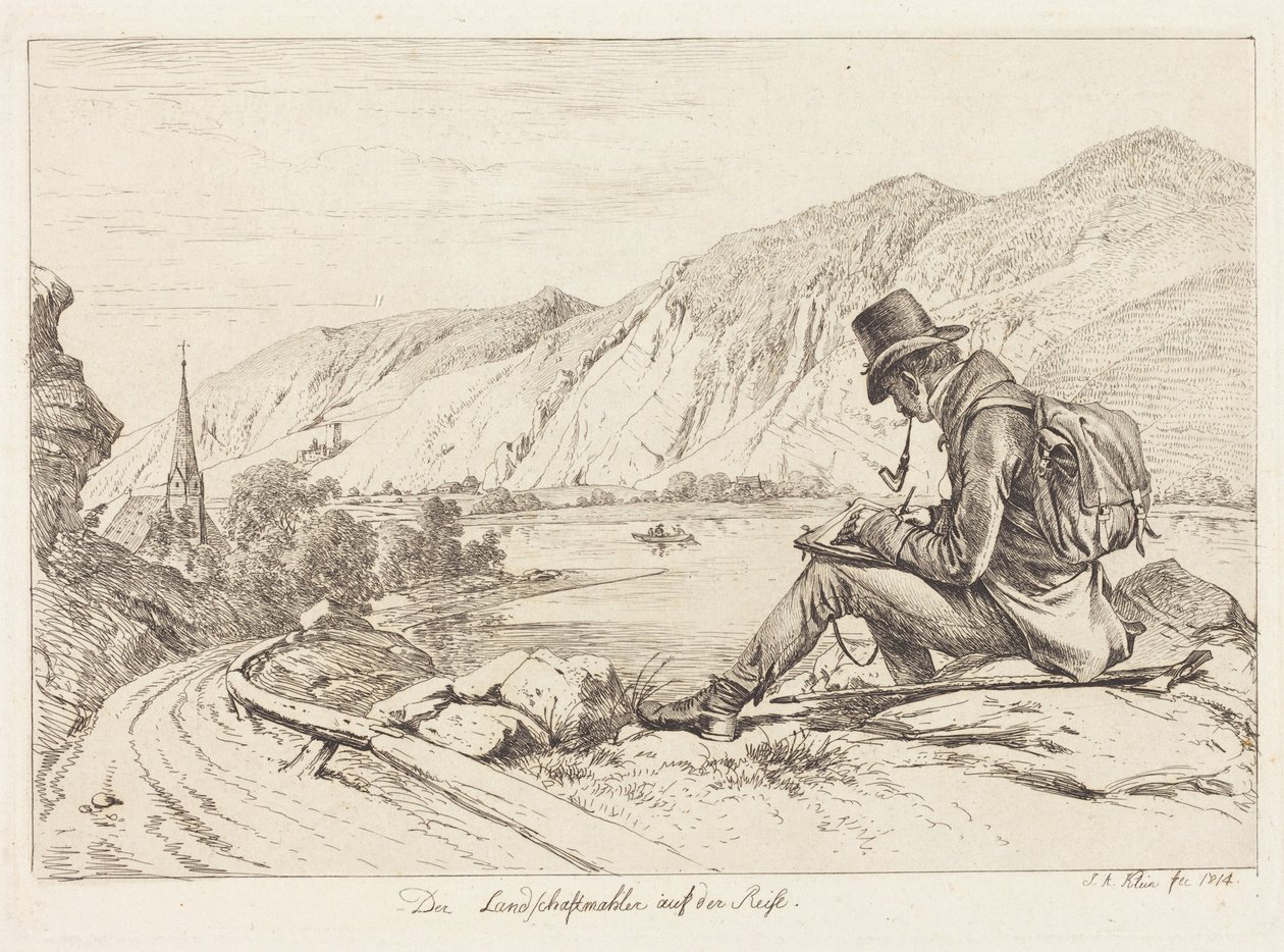 A tájképfestő utazáson (The Landscape Painter on Tour) alkotó: Johann Adam Klein