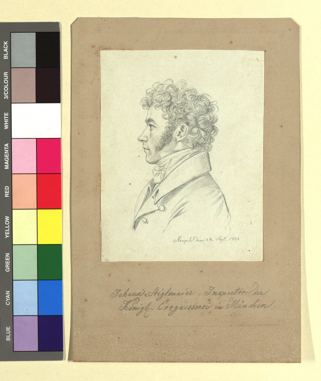 Johann Baptist Stiglmaier (1791-1844), bronzöntő, szobrász, a müncheni Királyi Öntöde felügyelője alkotó: Johann Adam Klein
