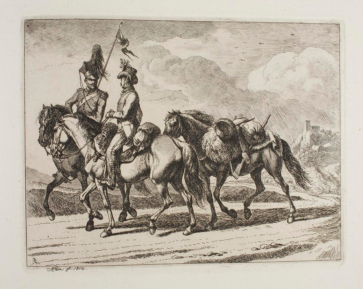Katonai lovasok alkotó: Johann Adam Klein