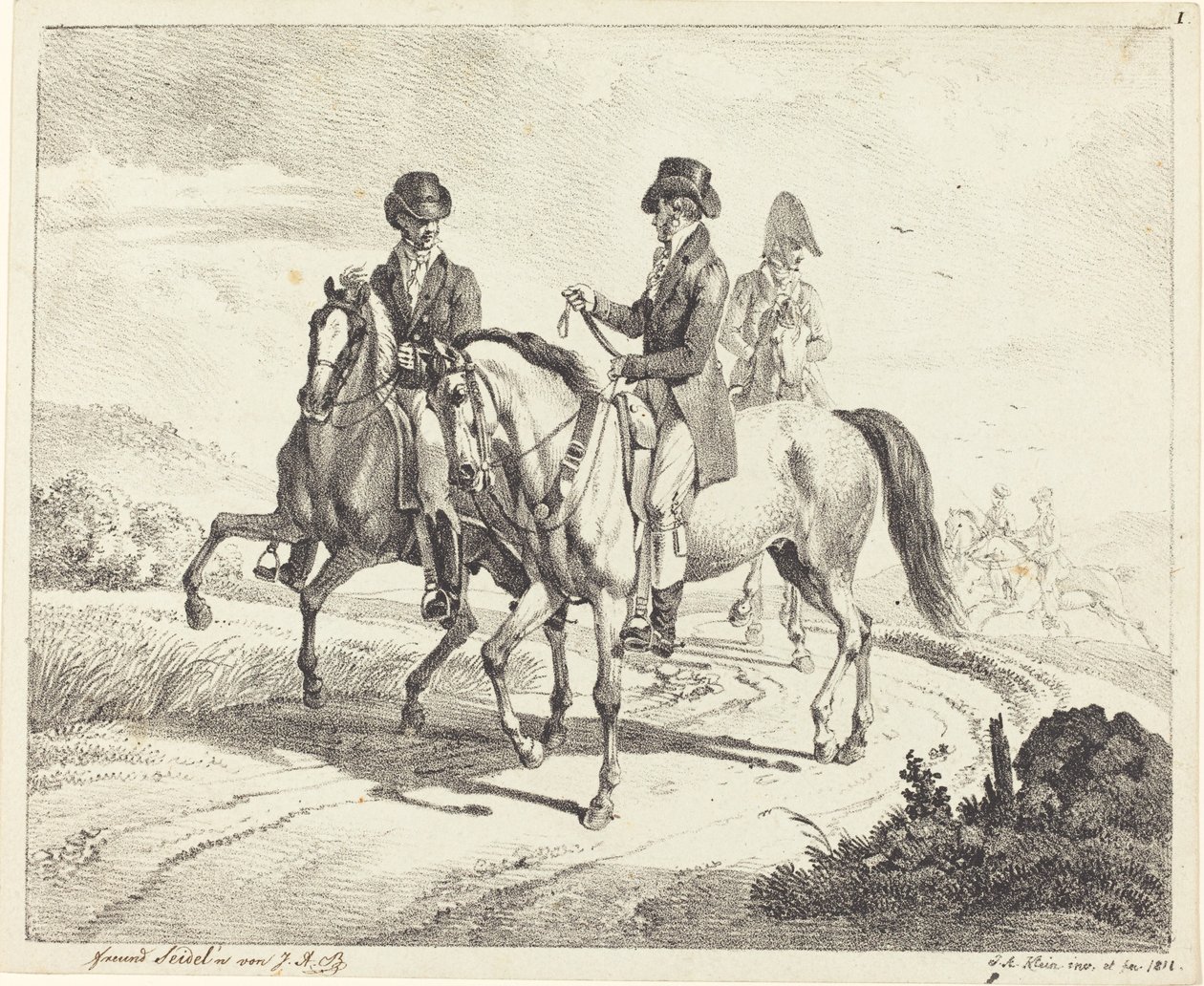 Kirándulás lóháton alkotó: Johann Adam Klein
