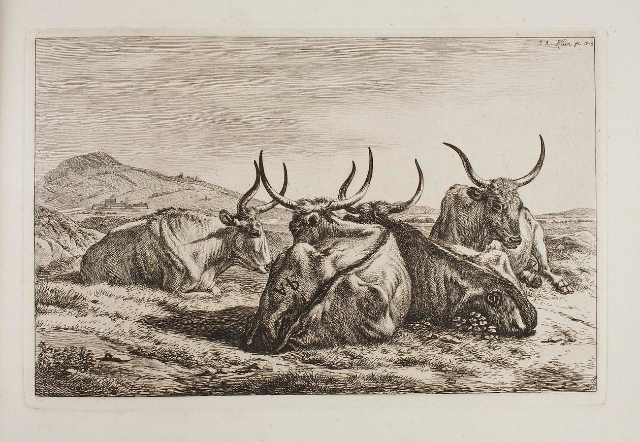 Fekvő ökrök alkotó: Johann Adam Klein