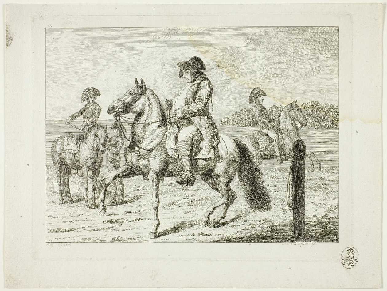 Lovasiskola és lovak alkotó: Johann Adolph Darnstedt