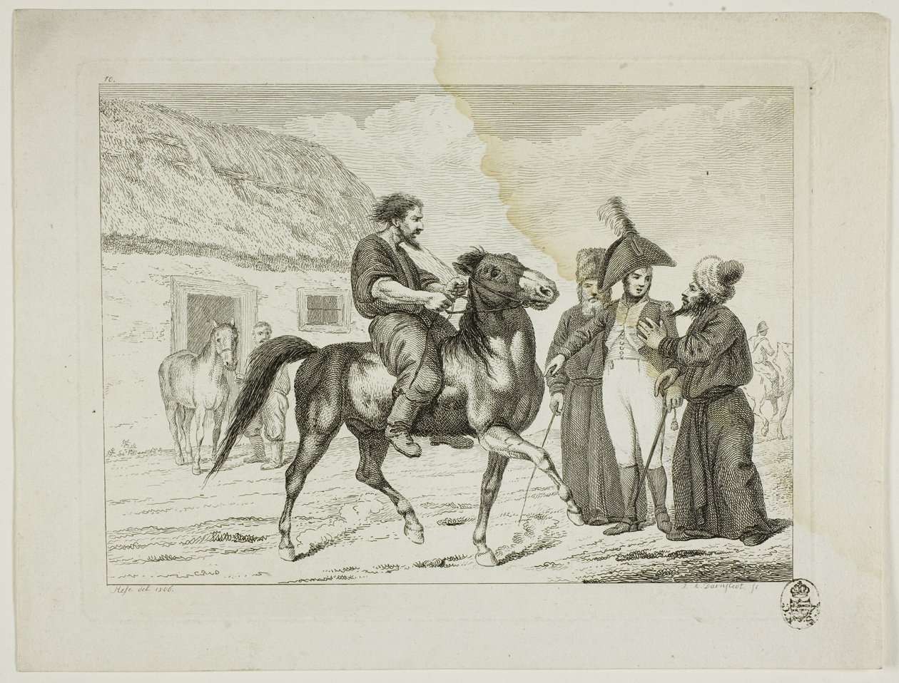 Lovasiskola és lovak alkotó: Johann Adolph Darnstedt
