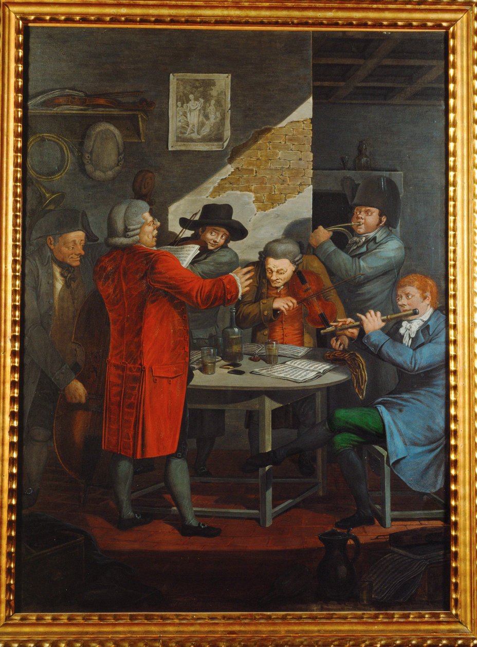Egy arisztokrata szolgálatában álló zenészcsoport ismétlése ... (gouache) alkotó: Johann Adolph Opitz