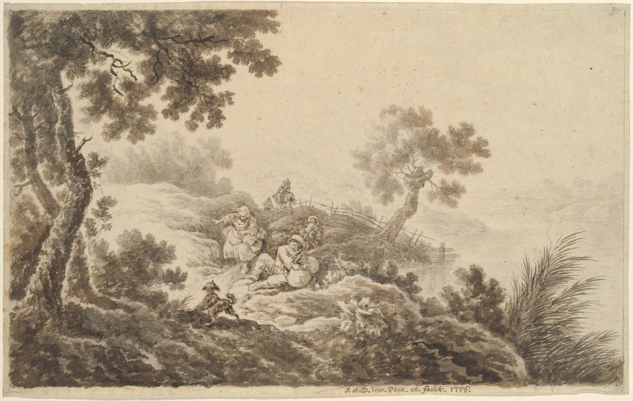Táj utazókkal alkotó: Johann Albrecht Dietzsch