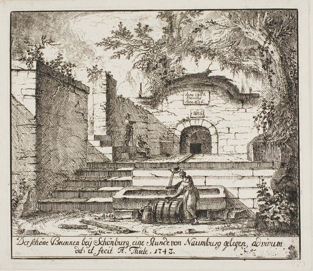 A gyönyörű szökőkút Schönburg mellett alkotó: Johann Alexander Thiele