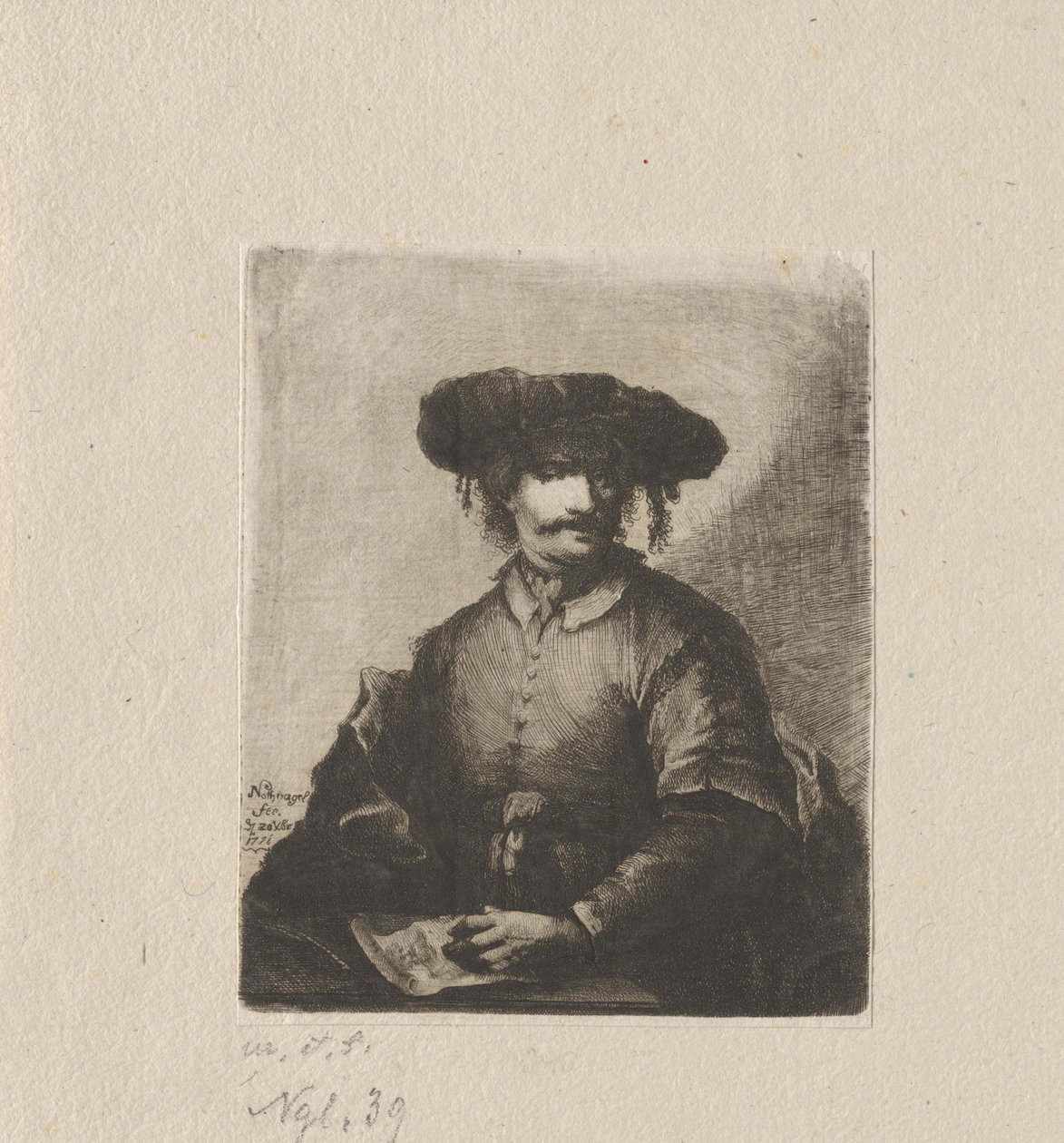 Önarckép alkotó: Johann Andreas Benjamin Nothnagel, in the manner of Rembrandt van Rijn