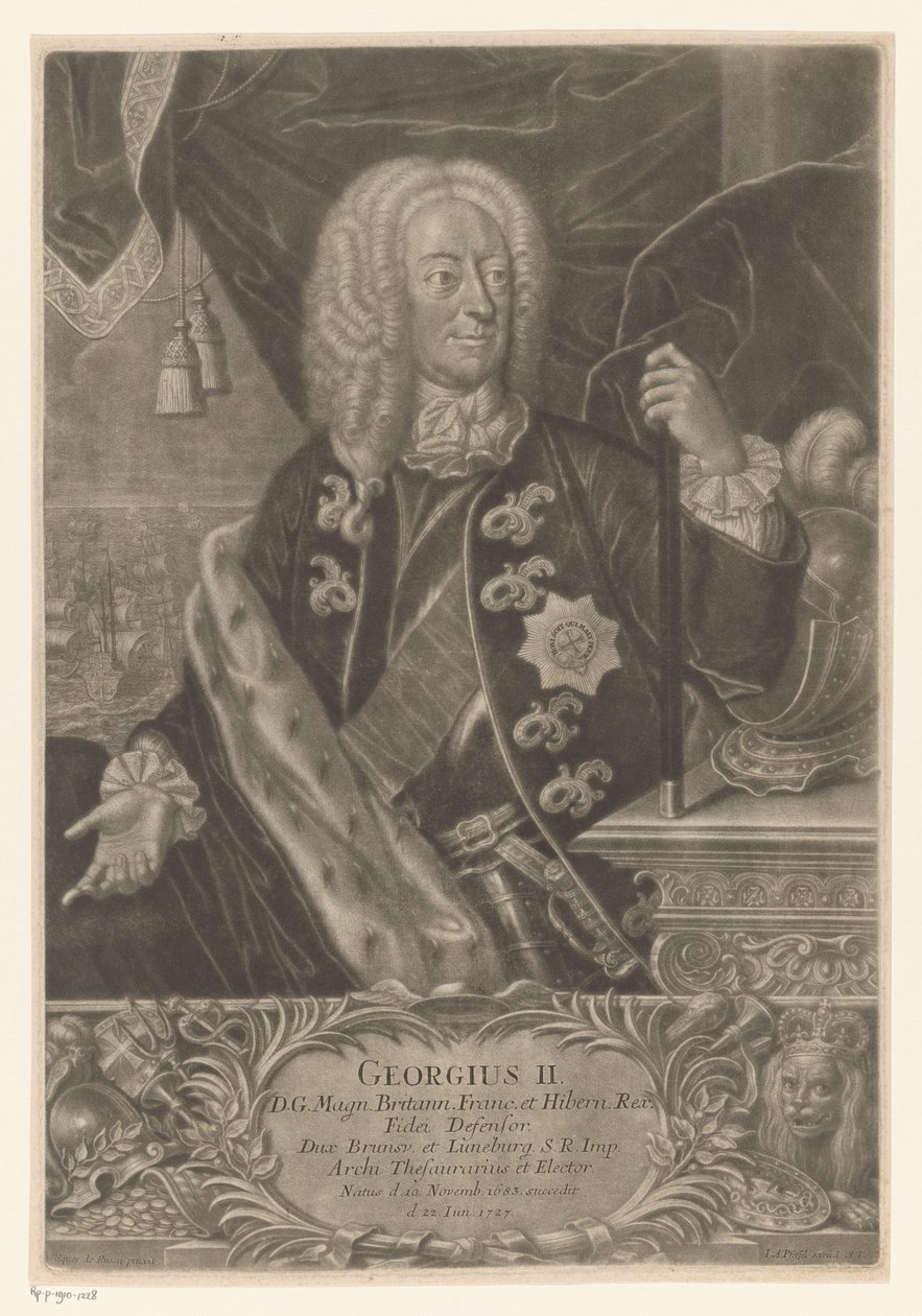 György, Nagy-Britannia királyának portréja alkotó: Johann Andreas Pfeffel (der Jüngere) (possibly)