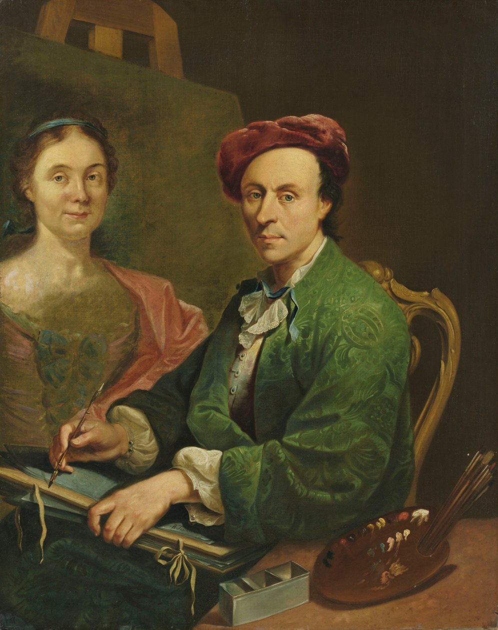 Önarckép a festőállványon alkotó: Johann Anton Tischbein